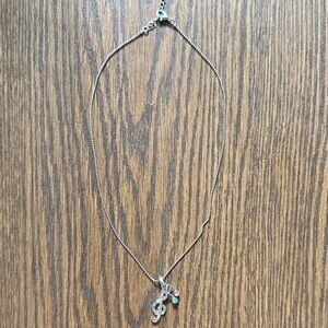 Elegant Silver Necklace with Multicolor Music Note Charm